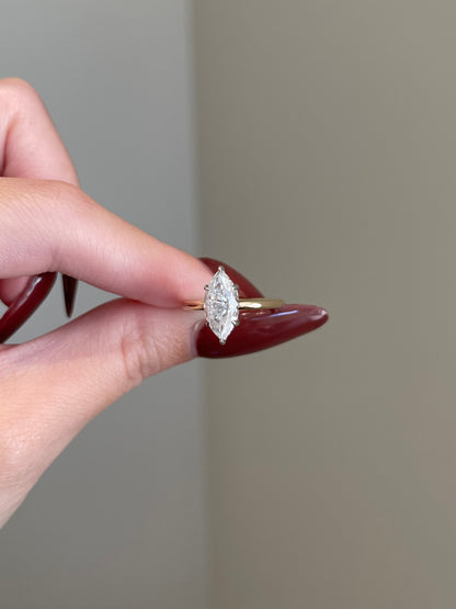 The Rheanna Ring, 2 Carat, Marquise, Crushed Ice