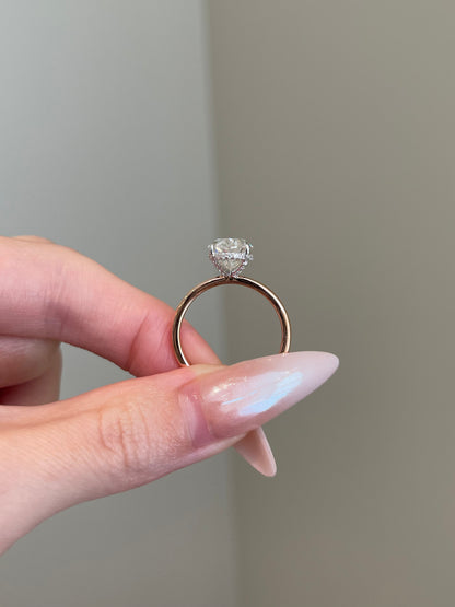 The Rheanna Ring, 4 Carat, Oval, Crushed Ice Hybrid w/ Pavé Basket