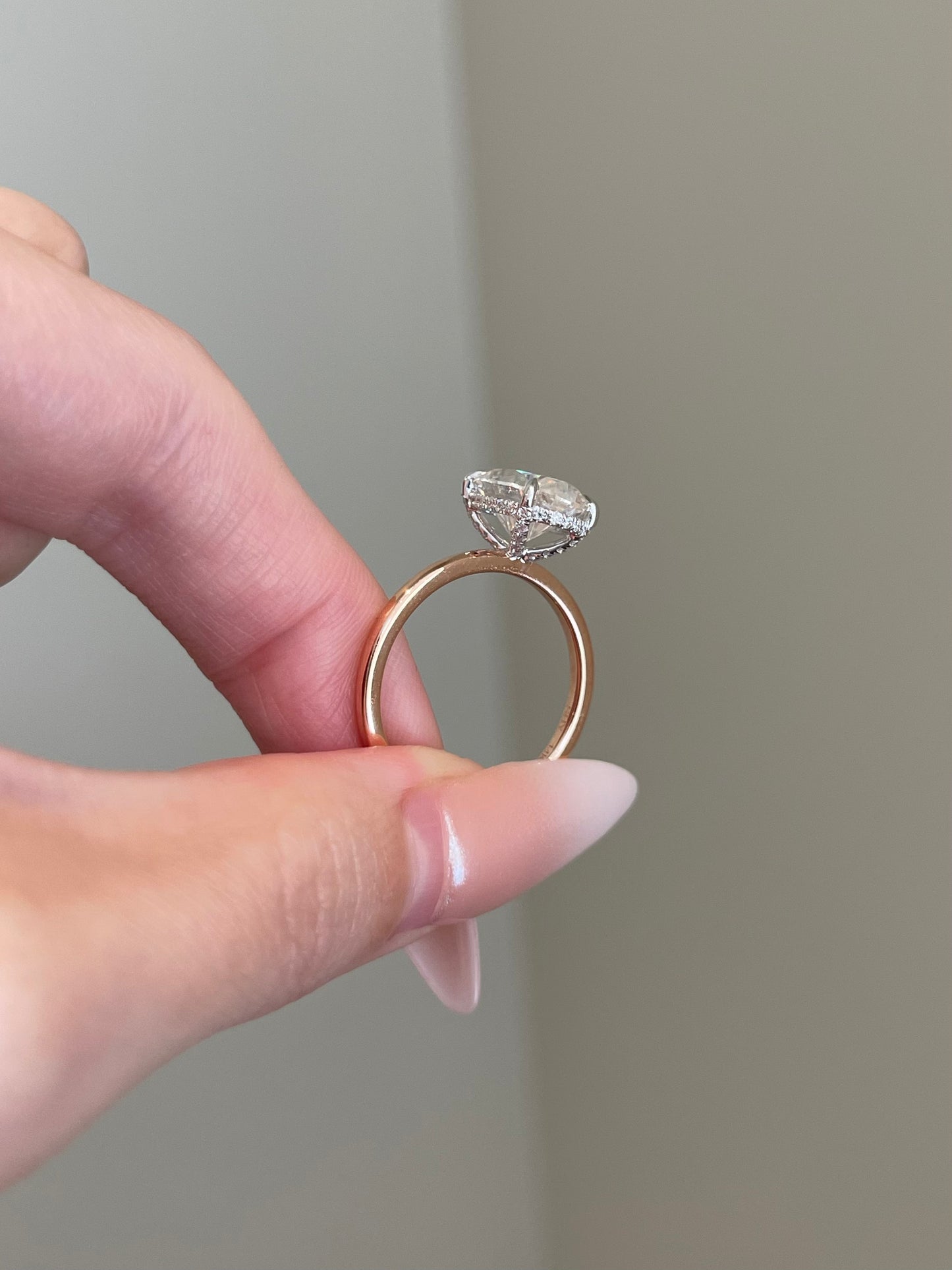 The Rheanna Ring, 4 Carat, Oval, Crushed Ice Hybrid w/ Pavé Basket