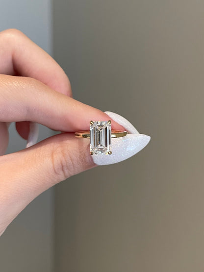 The Sofia Ring, 4 Carat, Emerald, Step Cut