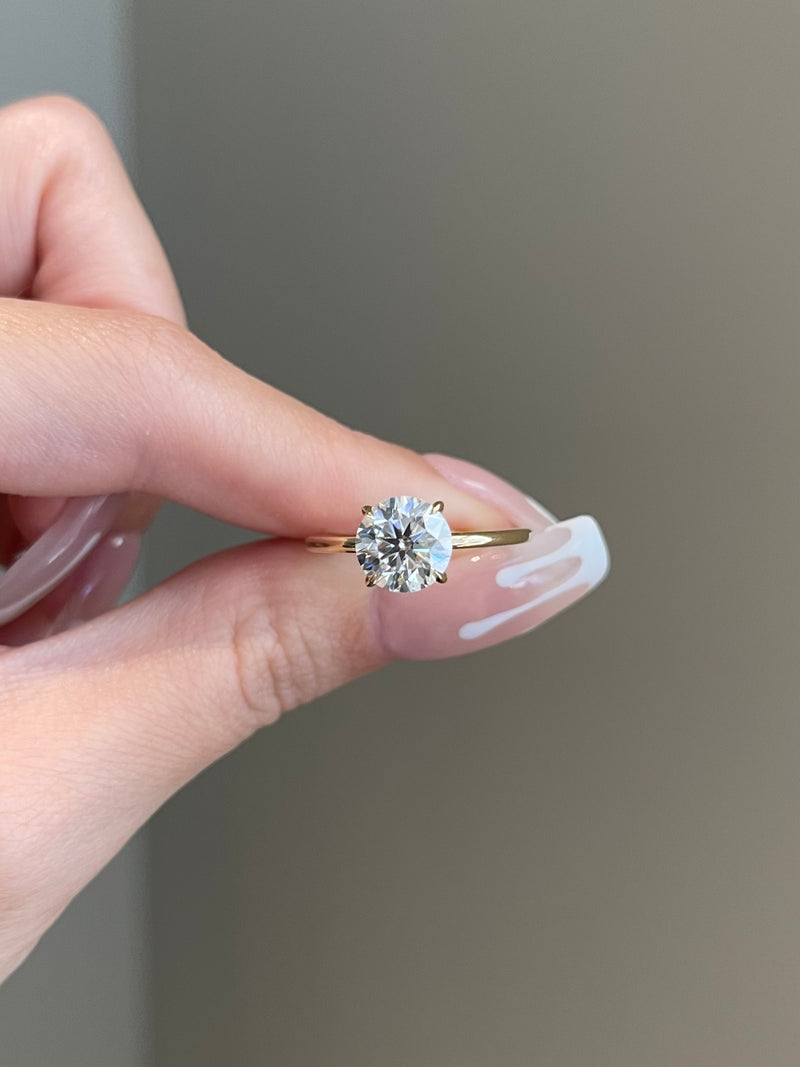 1.75 Carat Round Brilliant Cut Natural Diamond Solitaire Engagement Ring