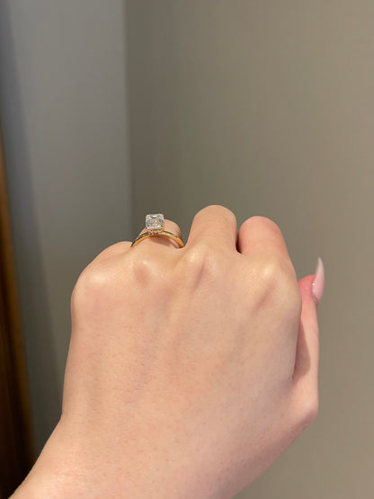The Lena Ring, 2 Carat, Emerald, Step Cut