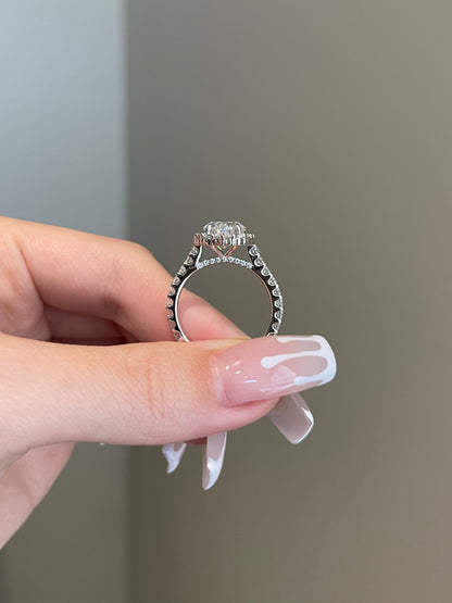 The Melissa Ring, 3 Carat, Oval, Crushed Ice Hybrid